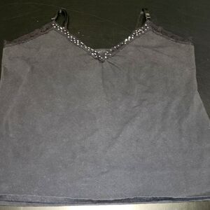 Torrid Black Lace Trim Camisole w/beads Sz 3